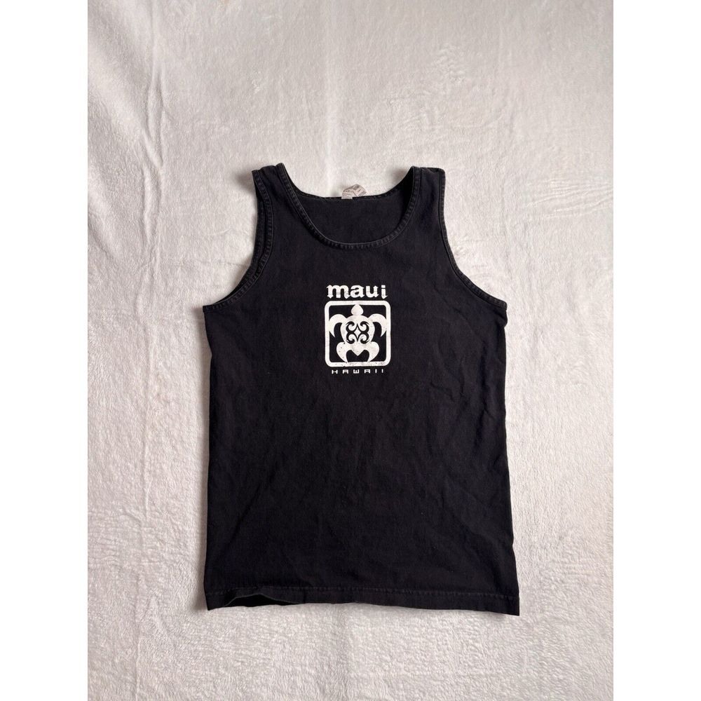Alstyle Maui Hawaii Black Sleeveless Tank Top Shirt Men's Small *